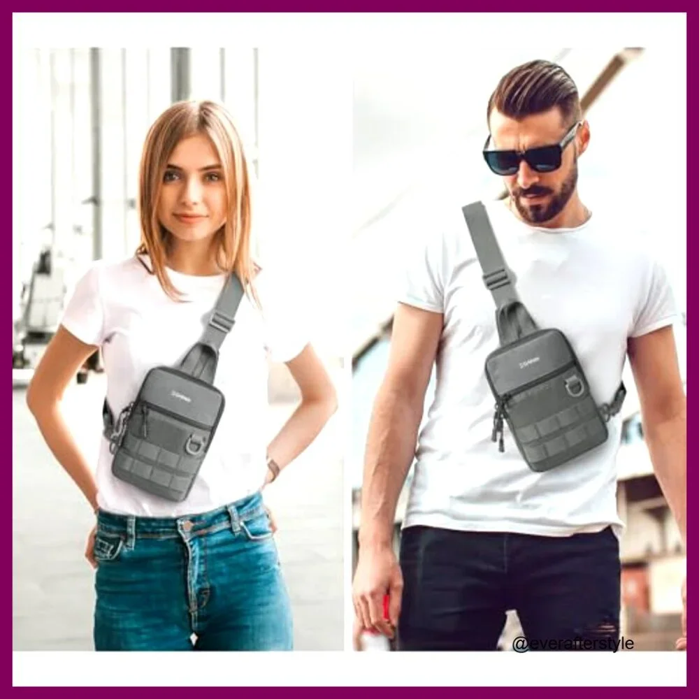 Tactical Crossbody Sling Bag Waterproof Nylon Mini EDC Shoulder Bag Compact - Picture 2 of 7